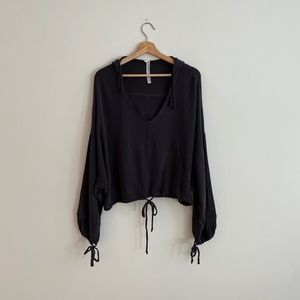 Free People Movement Yella Hoodie in Black